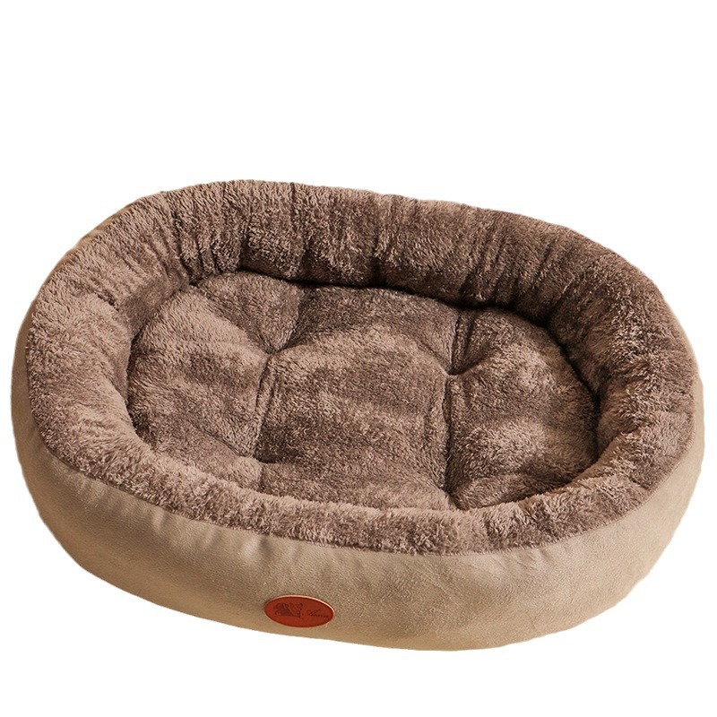 Nido de gato cuatro estaciones universal cerrado gran nido oval engrosada invierno cálido invierno pequeño perro Mat perrera