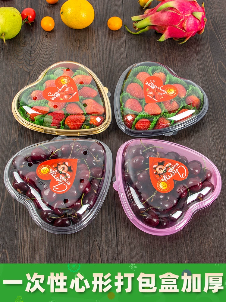 Pack heart shaped, strawberry, fruit plastic box, internet celebrity