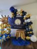 Navy white balloon, metal set, golden children's nail sequins for bride, evening dress