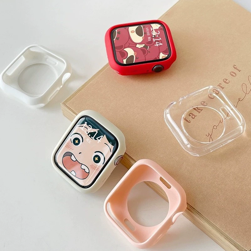 Защитный чехол для Apple Watch, совместимый с Apple Watch, цвета конфет, Applewatchs9ultras87-го поколения, мягкий силиконовый чехол