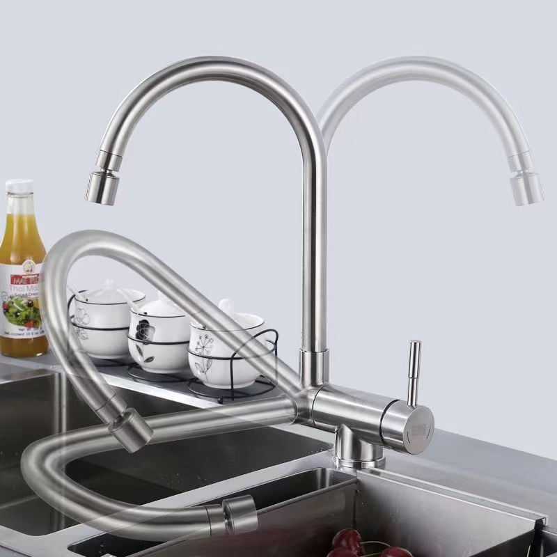 kitchen tap304 stainless steel kitchen faucet, rotatable faucet for household sink with window undefined