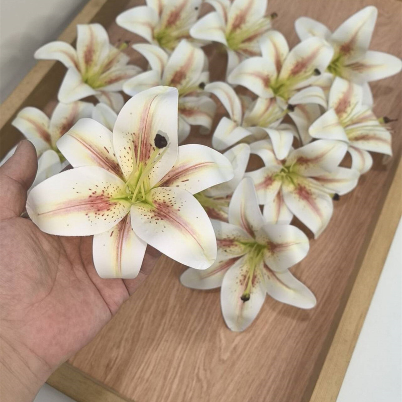 跨境外贸3D百合仿真花批发婚礼庆典花艺装饰造景胶片百合花墙花朵|undefined