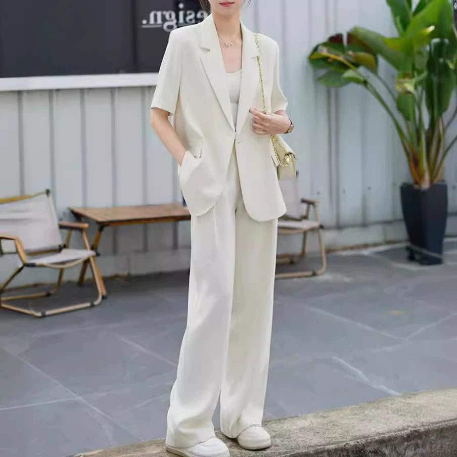 [Спот] большой размер OL модный набор толстый мм маленький костюм широкие брюки OL тонкий двухсекционный комплект летом Y5009