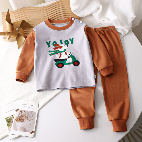 Children's underwear set pure cotton pajamas girl child autumn clothes autumn pants all-cotton boy child home clothes children's clothing drop shipping casual