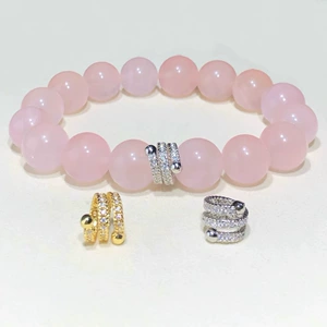 14K Gold-Filled Color-Preserving Crystal DIY Accessories Spiral Twist Ring-Shaped Bead Holder Bracelet Necklace Zircon Jewelry