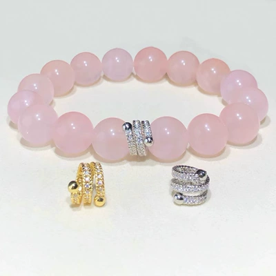 14K Gold-Filled Color-Preserving Crystal DIY Accessories Spiral Twist Ring-Shaped Bead Holder Bracelet Necklace Zircon Jewelry