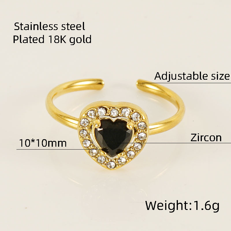 Europeo y americano estilo INS titanio acero doble capa diamante anillo hembra 18K Acero inoxidable anillo ajustable ZIRCON anillo hembra