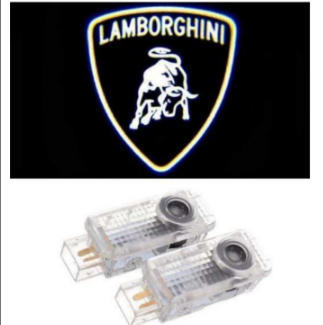 Adecuado para Lamborghini Luz de bienvenida puerta luz chip de cristal de cuarzo colorfast lámpara de proyección de luz de bienvenida del coche