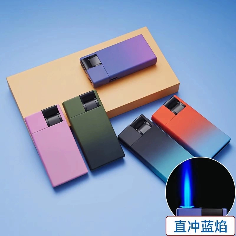 Factory direct net red explosions metal iron shell blue flame windproof direct lighters wholesale hotel lettering