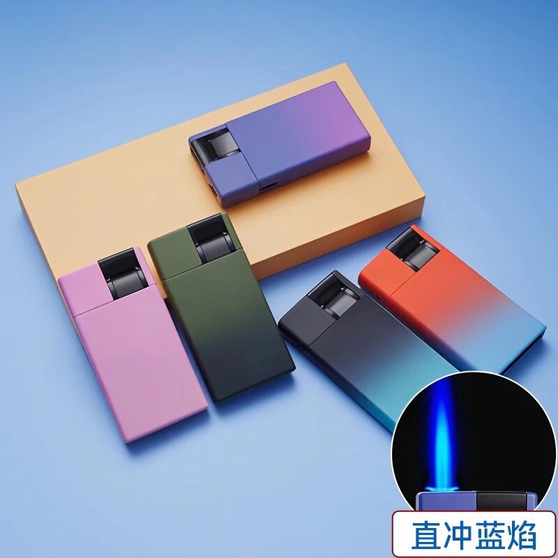 Factory direct net red explosions metal iron shell blue flame windproof direct lighters wholesale hotel lettering