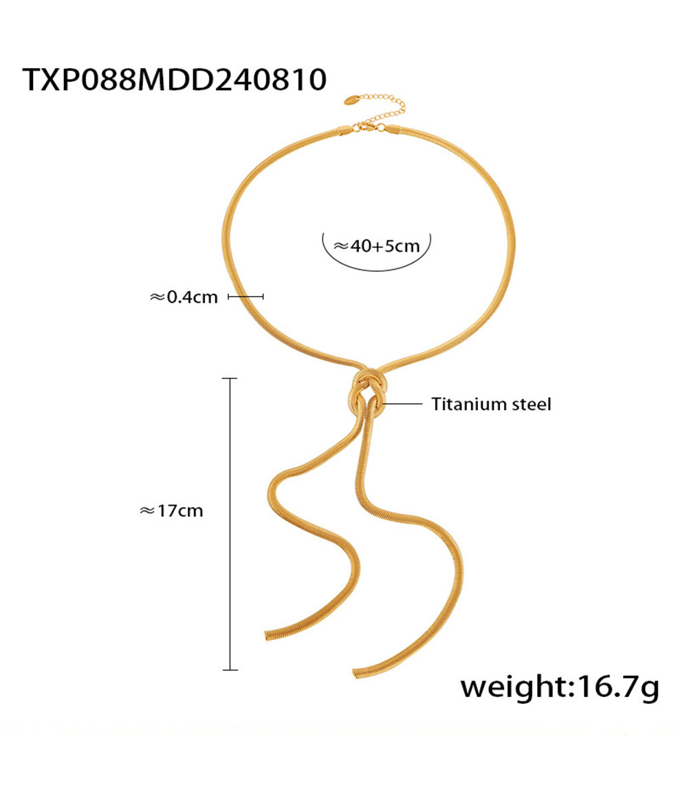 1 Piece Quantity Ion Plating (IP) 18K Gold Plated Knot 304 Stainless Steel Elegant Streetwear Waterproof Non Tarnish Earrings Necklace