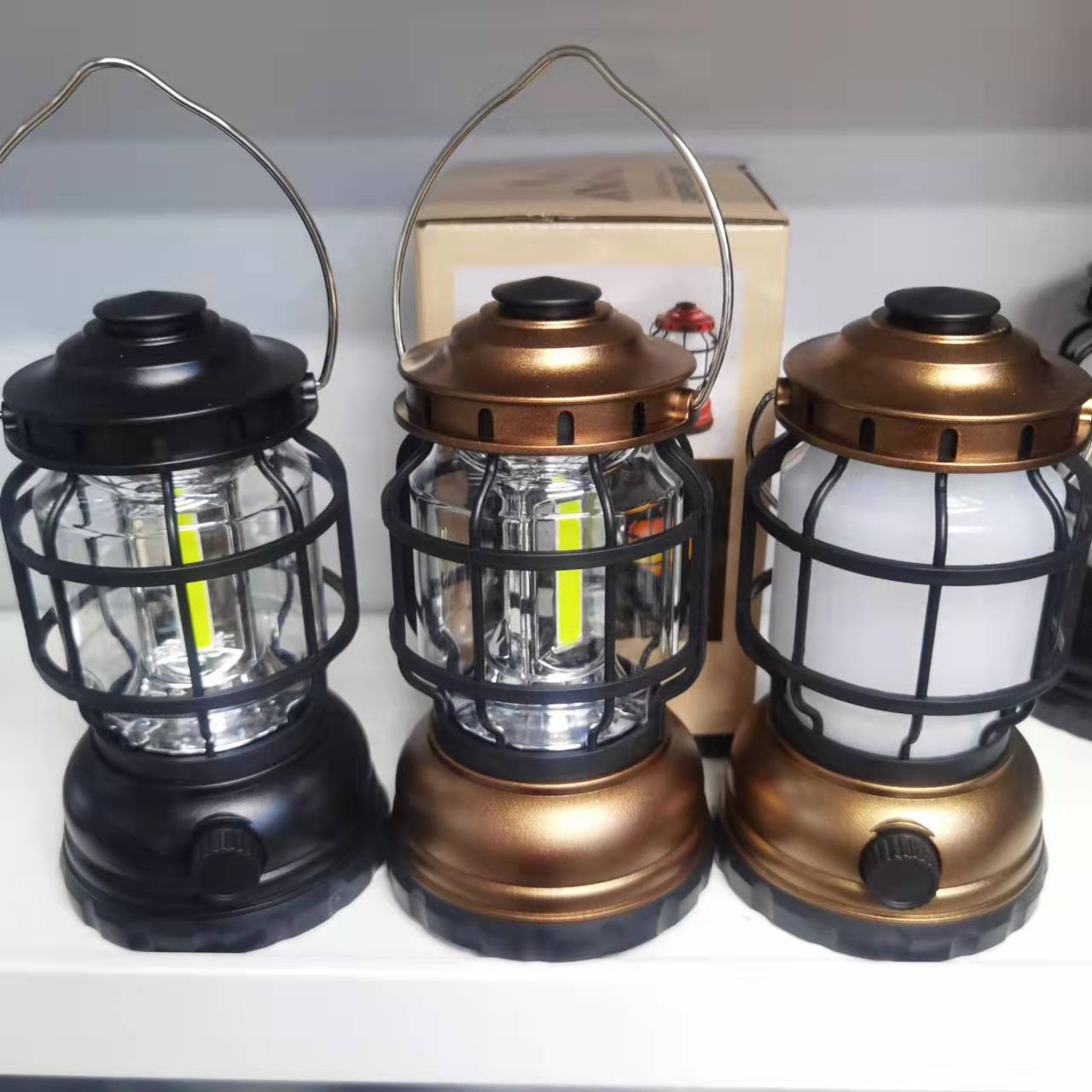 Nuevo al aire libre cálido luz ambiente luz camping luz recargable campamento tienda luz led super larga resistencia retro camping luz