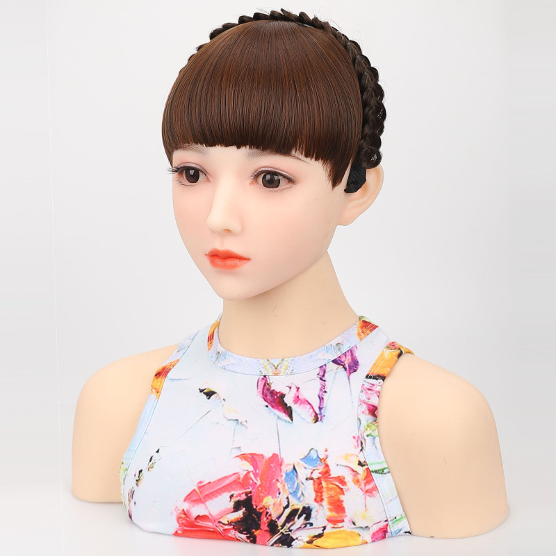Hair band neat bangs wig fish bone braid hair band bangs wig lazy fish bone braid hair band wholesale