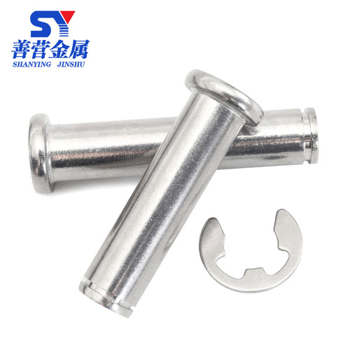 M3M4M5M6M8M10M12/304 stainless steel flat head grooved pin with grooved pin double-head circlip positioning cylindrical pin