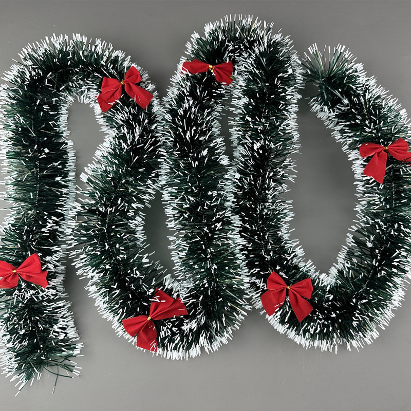 売れ筋クリスマスダークグリーンリボンホワイトチップウィンドウ装飾ストリップクリスマスツリーペンダントラテアートリボン|undefined
