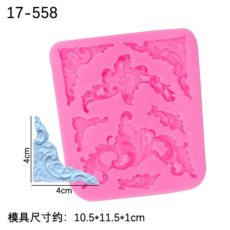 Fondant retro de estilo Europeo en relieve decoración de la torta molde de chocolate DIY seco ritmo galleta molde de silicona líquida