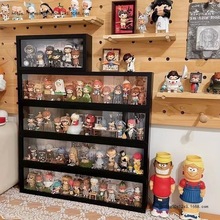 泡泡玛特展示盒小野手办盲盒收纳柜防尘透明展娃娃专用胶沃子佰