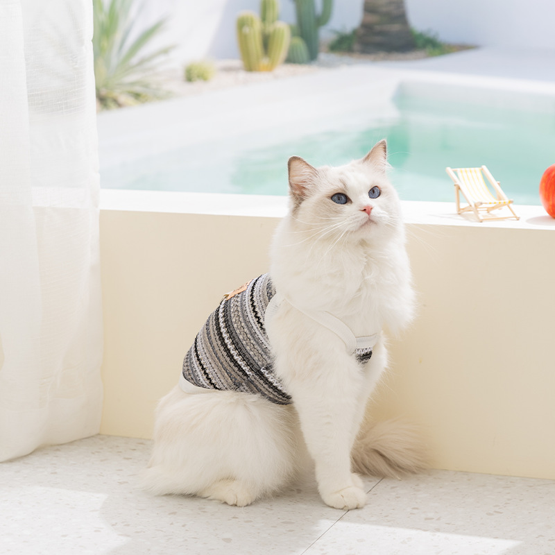 26 primavera y verano ropa de perros gatos Maillard respirable tracción chaleco de tracción cabina ropa de mascotas perros pequeños y medianos