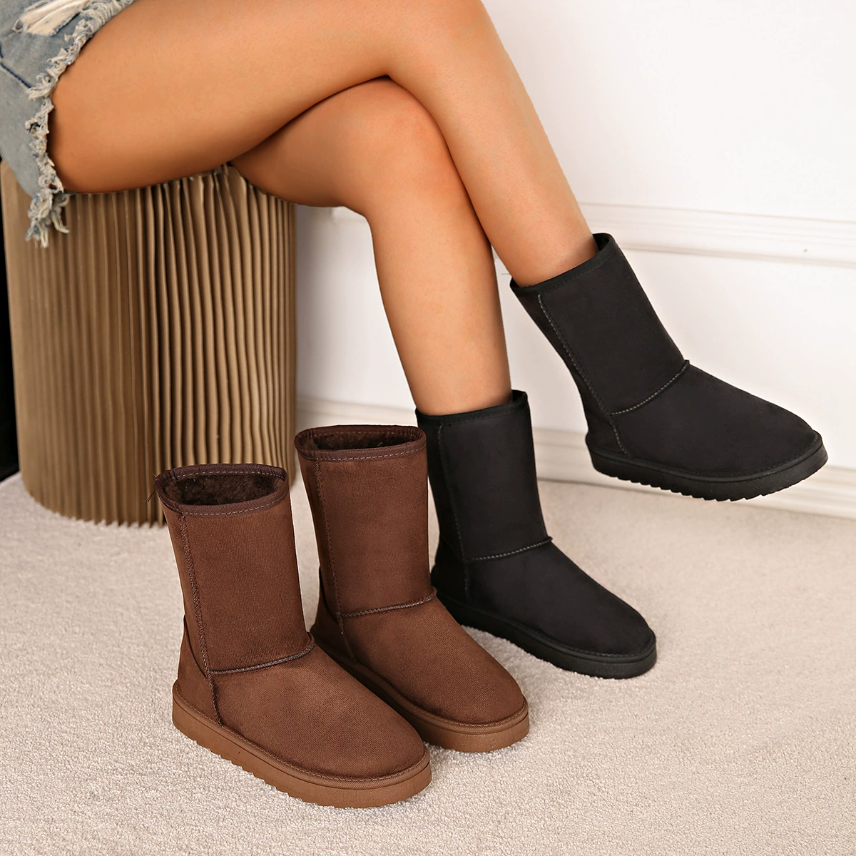 Ankle boots, winter/demi‑season footwear, brown or black, EU 36–44, lightweight