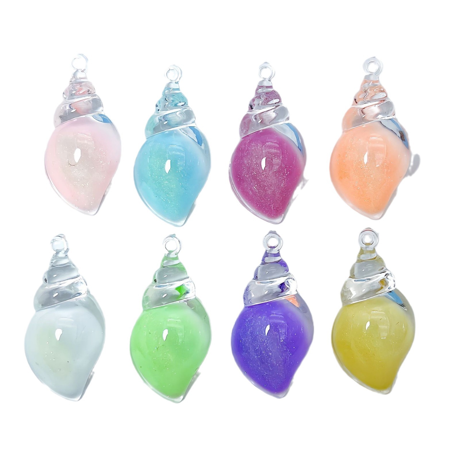 Nuevo color transparente nocturna brillante concha accesorios DIY hechos a mano colgante llavero pendientes collar colgante acrílico