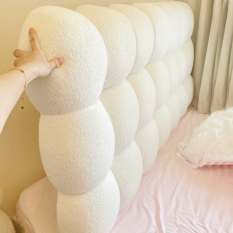 Cream bedside cojín de cama de arroz cojín de cama suave cojín de cabecera general grueso cubierta de cabecera protector de cintura antichoque