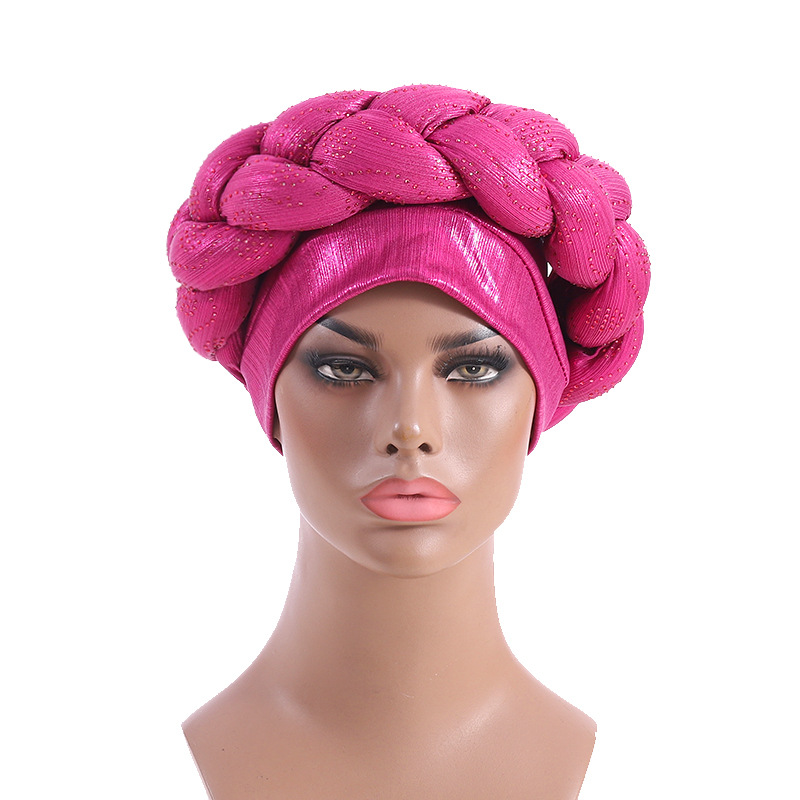 Cappello musulmano Moda bellezza striscia caldo trapano treccia spessa cappello africano cappello cappello musulmano_voghion.com