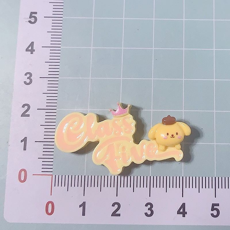 Caricatura Inglés Animal Diy Accesorios de resina Crema Adjustación de cabello Teléfono móvil agujero agujero botón de zapatos parche hecho a mano