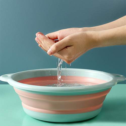 Household foldable wash basin wash basin plastic wash folding wash basin portable travel folding basin