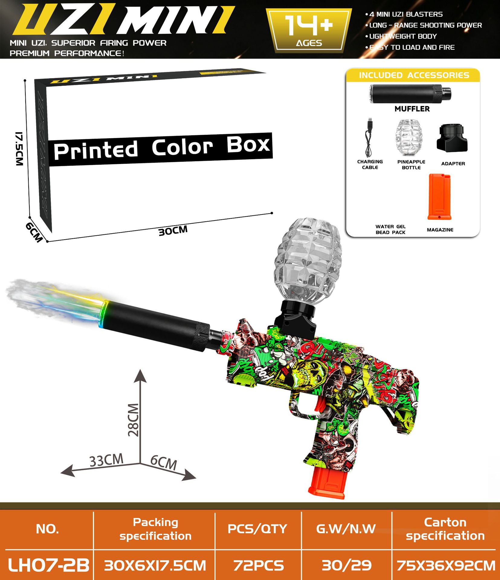 UZI-MINI-Graffiti 2-Colorful flame light spray