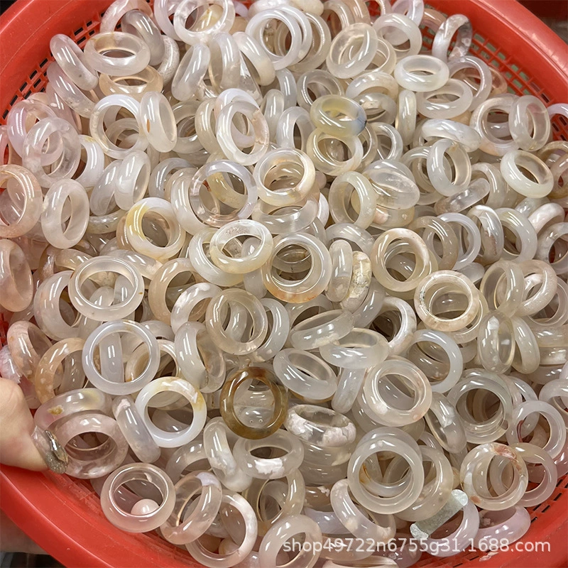 Натуральный сакура агат кольцо женское кольцо сакура камень