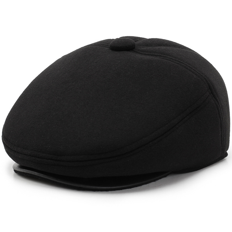 Anciano sombrero papá Abuelo anciano sombrero al aire libre cálido forrado de lana protección para los oídos a la antigua gorra de mediana edad y ancianos sombrero delantero