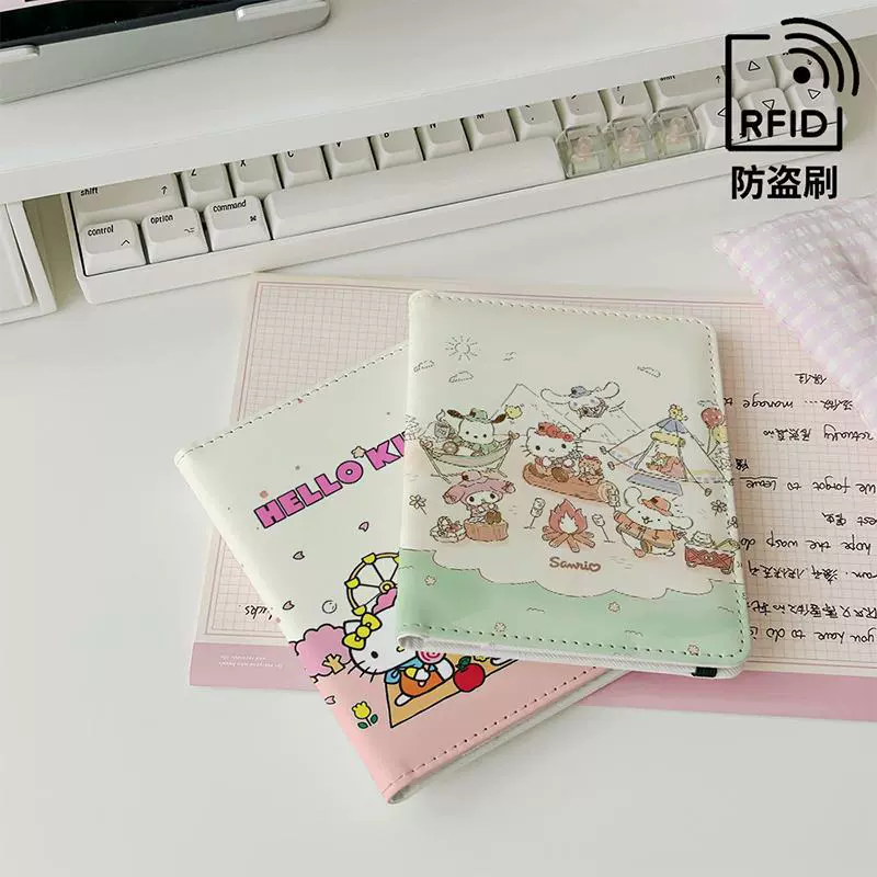 Санрио, hello kitty, чехол для паспорта в мультяшном стиле, универсальный защитный чехол, держатель карт для путешествий, портативная система хранения