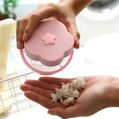 Creative plum blossom shaped washing machine lint remover cleaning mesh bag washing machine floating filter lint removal mesh bag for home use