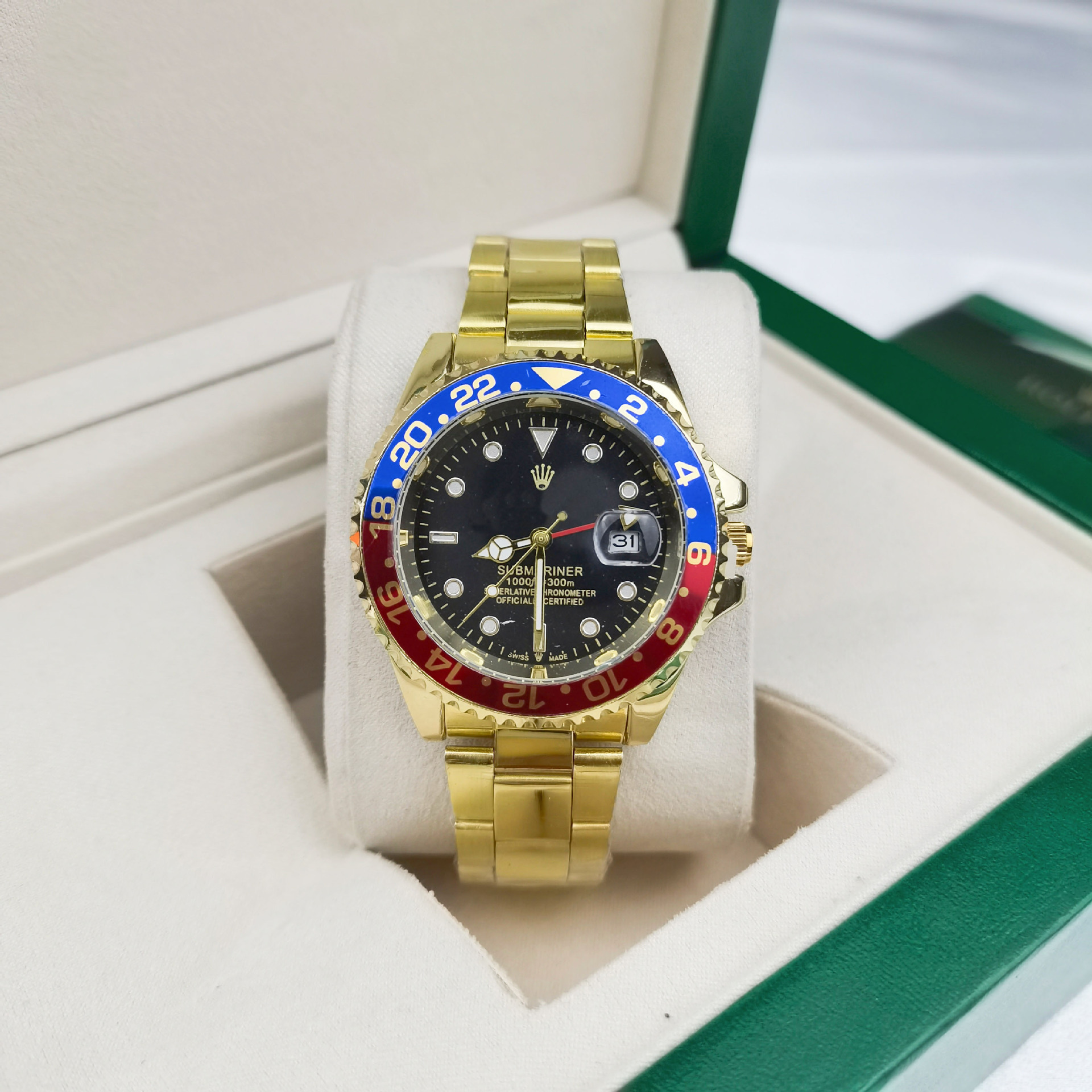 Four-pin coke circle, three golden red and blue circles, black surface