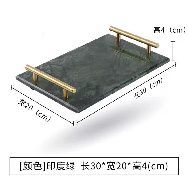 Nordic ins bandeja de mármol natural luz rectangular de lujo bandeja de almacenamiento de postre cosméticos bandeja de almacenamiento de hotel