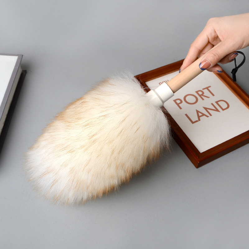 本物のウールの除塵は厚く暗号化された室内家庭用自動車の静電気除塵洗浄ツールの鶏の毛のはたきを厚くします。|undefined