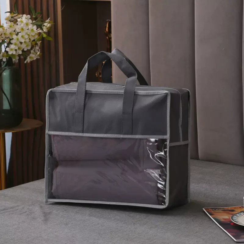 手提拉链袋批发 家纺包装半透明pvc袋被子收纳袋防尘袋无纺布袋