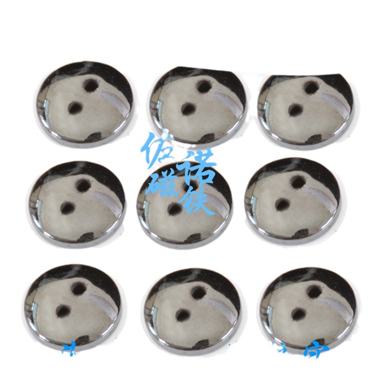 磁铁厂家供应磁疗保健枕头腰带内衣用面包磁D15*4mm打孔纽扣磁石