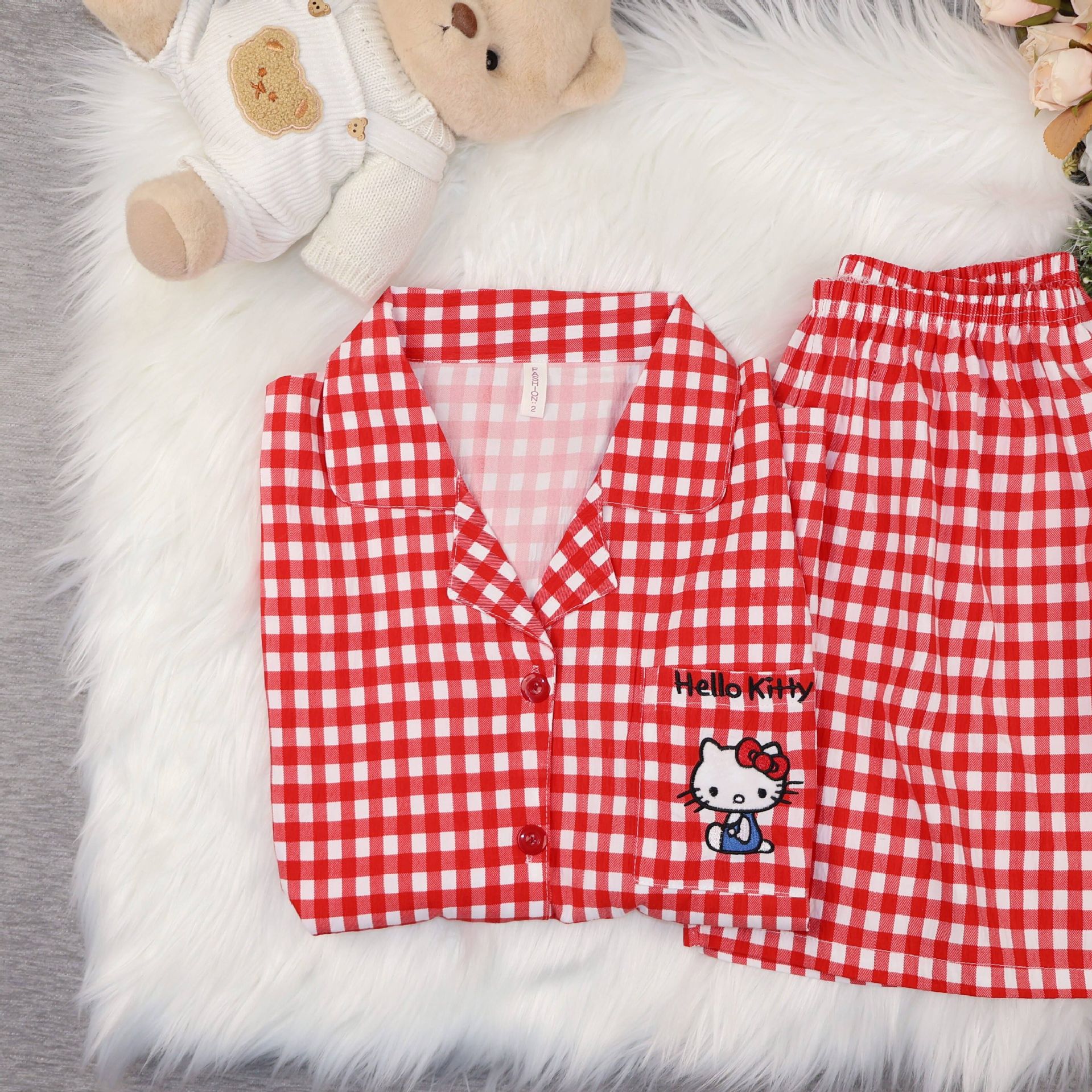 Al por mayor transfronterizo nuevo verano nubes de algodón dibujos animados mangas cortas pantalones cortos pijamas ropa de casa de mujer set ropa de casa de moda