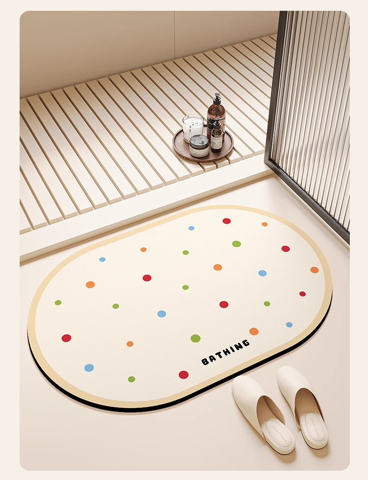 Badezimmer-Toiletteneingang Kieselgur Wasserabsorbierende, schnelltrocknende, schmutzabweisende, rutschfeste Haushaltsmatte_voghion.com