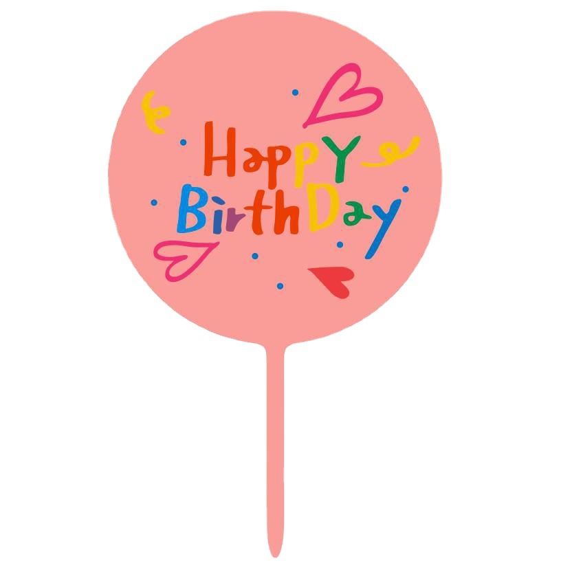 Colorido amor corazón feliz cumpleaños acrílico Feliz cumpleaños pastel plug-in tarjeta inserción postre decoración de la Mesa