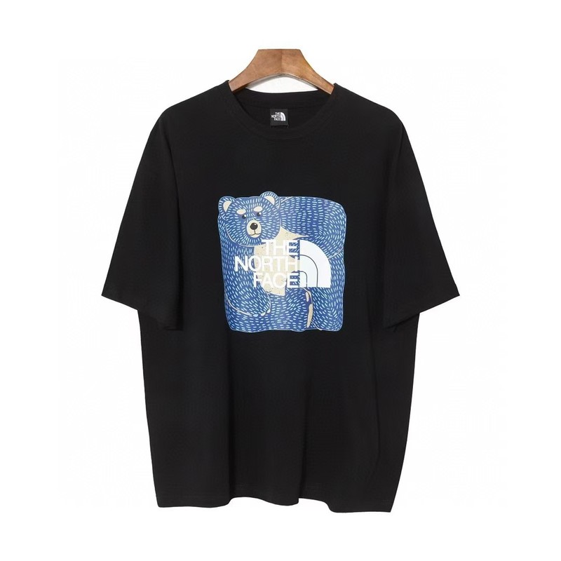NTノースフェイスの純綿Tシャツの正しいバージョン、男性と女性用、カップル向けの同じスタイル、トレンディなプリント、幅広で多用途、カジュアル半袖|undefined