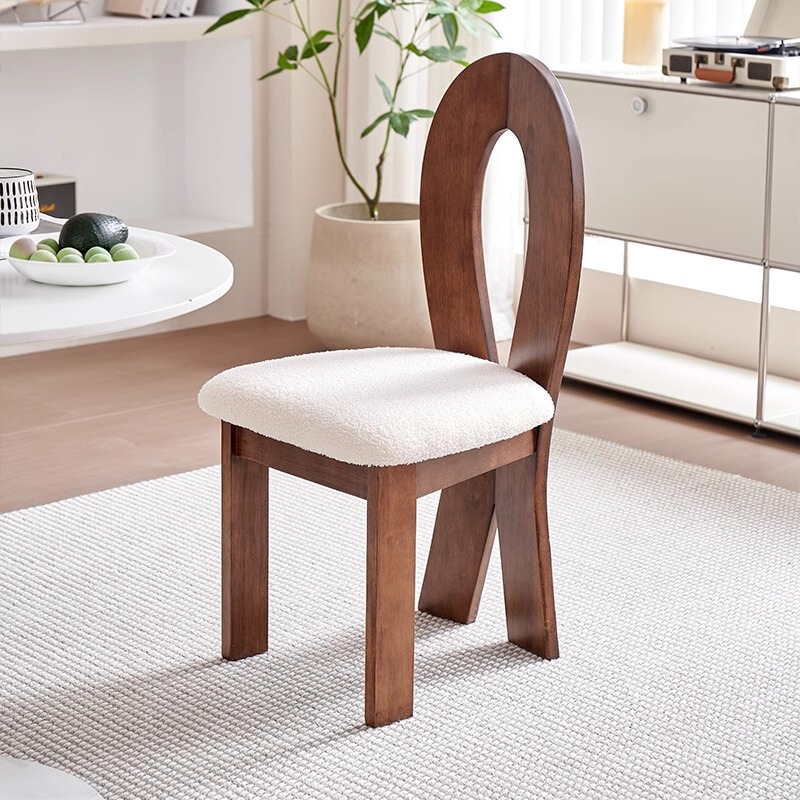 French Retro Dining Table and Chair Nordic Designer Mermaid Makeup Backrest Chair for Home Use Middle Ancient Solid Wood Chair French Retro Dining Table and Chair Nordic Designer Mermaid Makeup Backrest Chair for Home Use Middle Ancient Solid Wood Chair