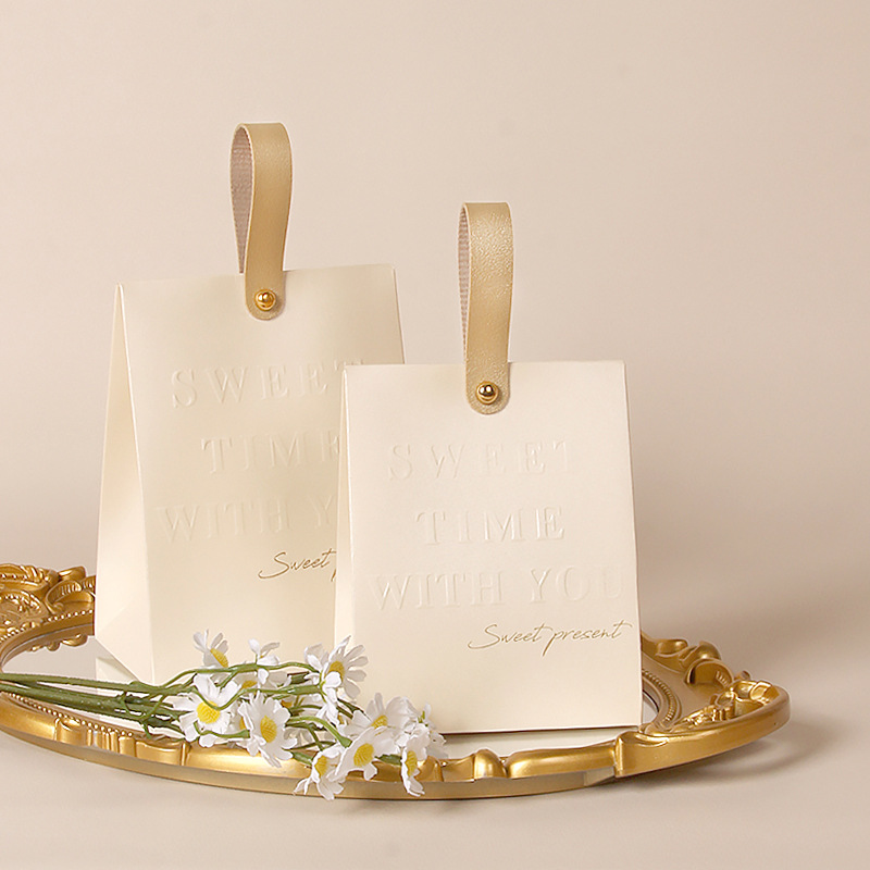 European-style champagne leather portable box