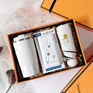 Longze Company Opening Souvenir Gift Employee Gift Box Conference Practical Thermos Cup Power Bank Gift