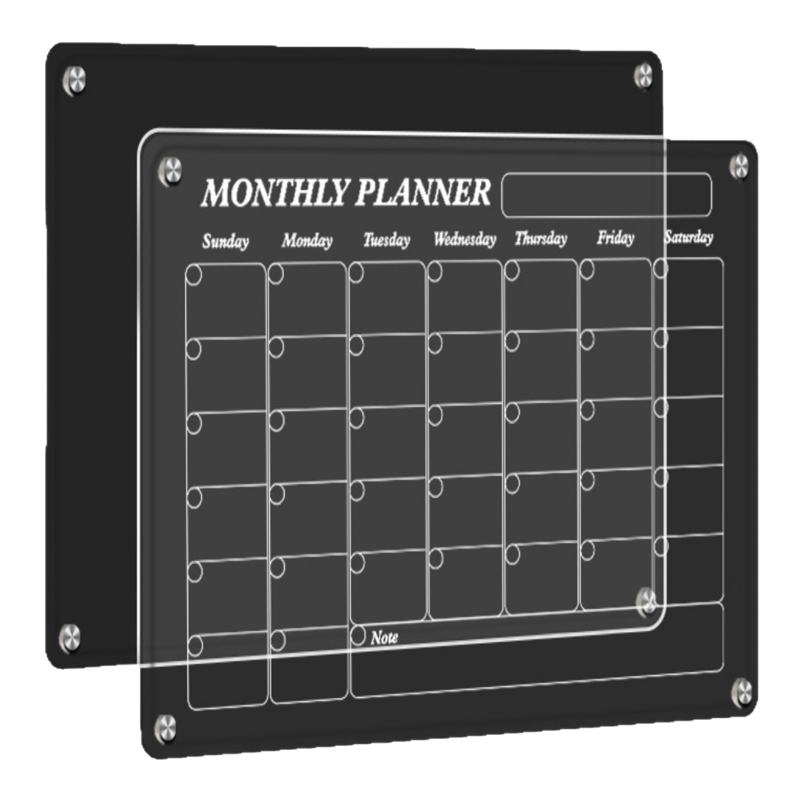 Tablero de notas de acrílico, imán de nevera, esquema de semana magnético transparente, calendario, tablero de mensajes, memo borrable