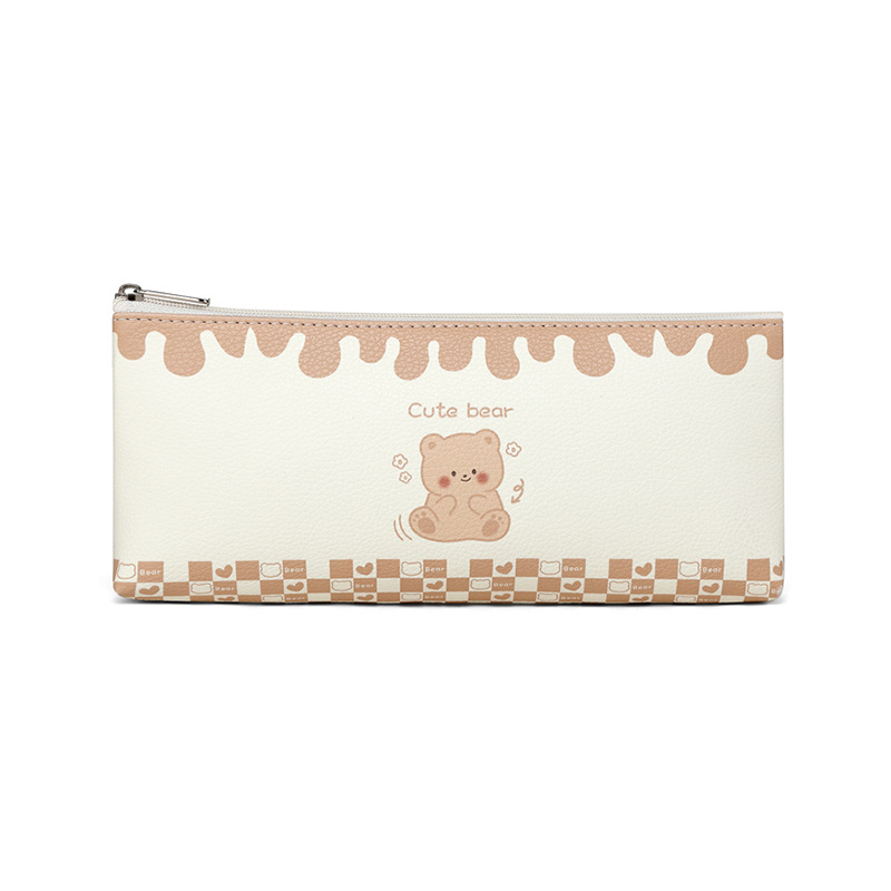 Bolsas de lápiz creativas lindas bolsas de lápiz con cremallera de oso bolsas de papelería bolsas de maquillaje