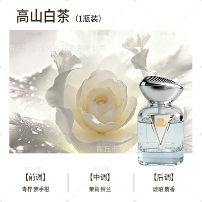 New Car Fragrance Perfume with a High-End Feel, Long-Lasting Scent, Light Luxury Fragrance, Light Scent Wholesale, Car Decoration, Odor Removal (Car Perfume Aromatherapy) - silver-deer-fragrance-alpine-white-tea