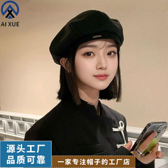 日本の画家帽、女性用春夏、英国風、頭囲大きい、ベレー帽、万能、高級感、韓国風、小顔効果、八角形帽子