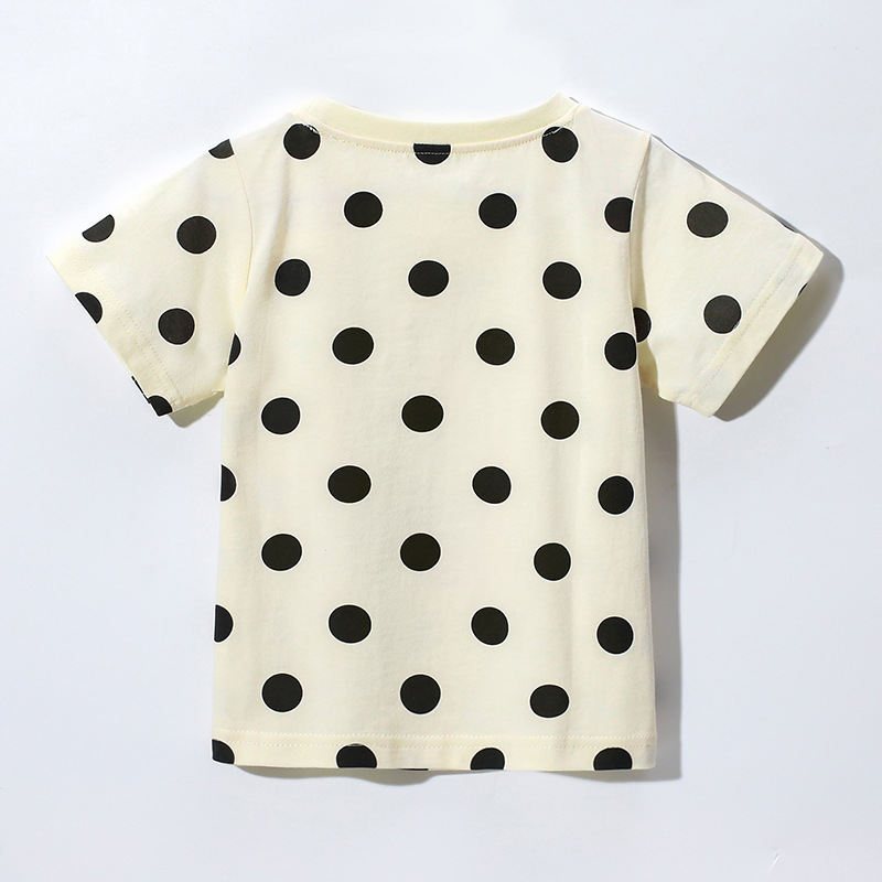 JOJO BEBE ropa para niños europeos y americanos verano nueva marca ropa para niños Camiseta cuello redondo algodón manga corta Camiseta de niña de dibujos animados